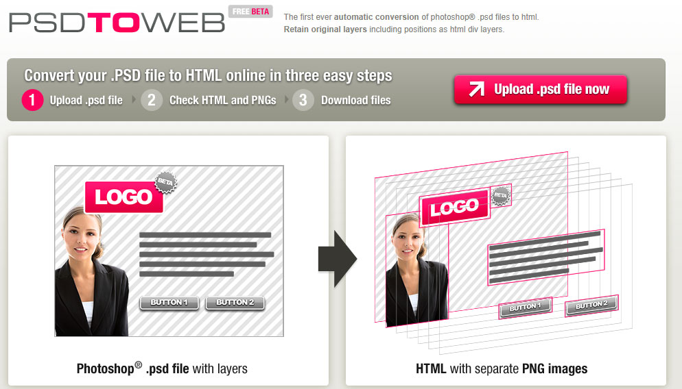 ابزار تبدیل PSD To The Web