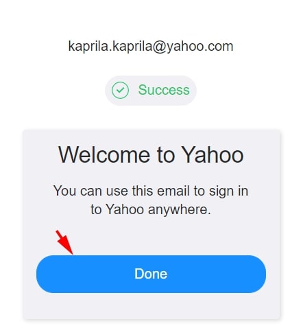 پیام خوش‌آمد گویی یاهو برای ورود به محیط Yahoo Mail