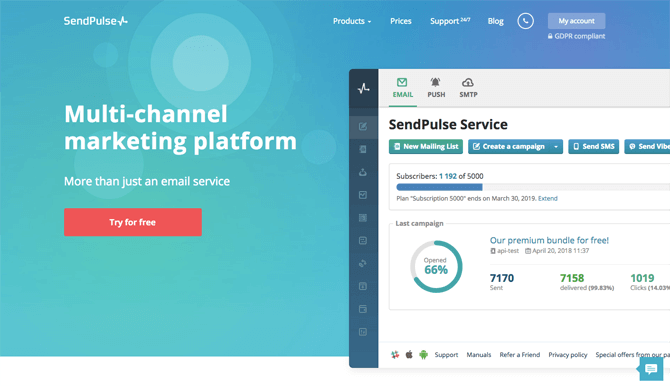 ارسال ایمیل تبلیغاتی رایگان با SendPulse