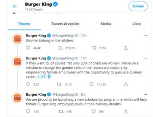 پیغام تبریک "Burger King" برای روز زن