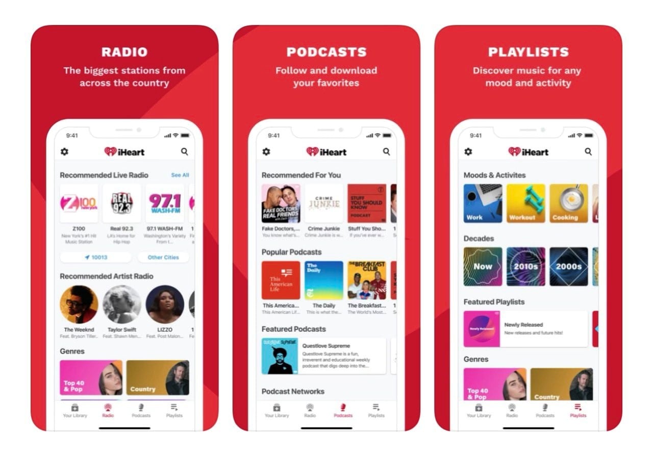 اپلیکیشن iHeart برای گوش دادن به رادیو در آیفون