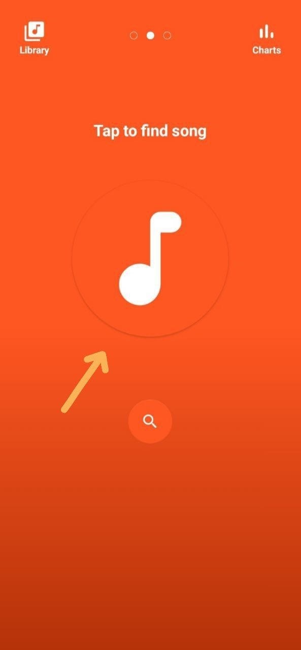 محیط اپلیکیشن Song Finder برای پیدا کردن آهنگ با صدا