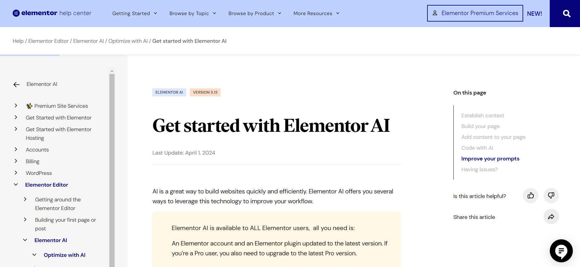 Elementor AI